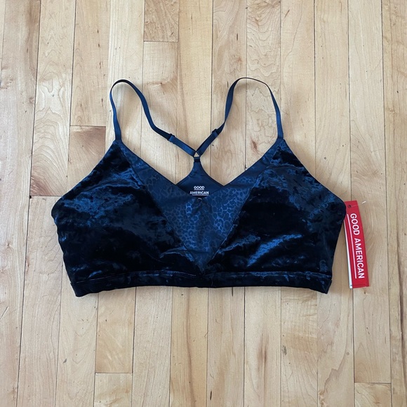Good American Leopard Velvet Crushing It Sports Bra Bralette - Picture 2 of 7